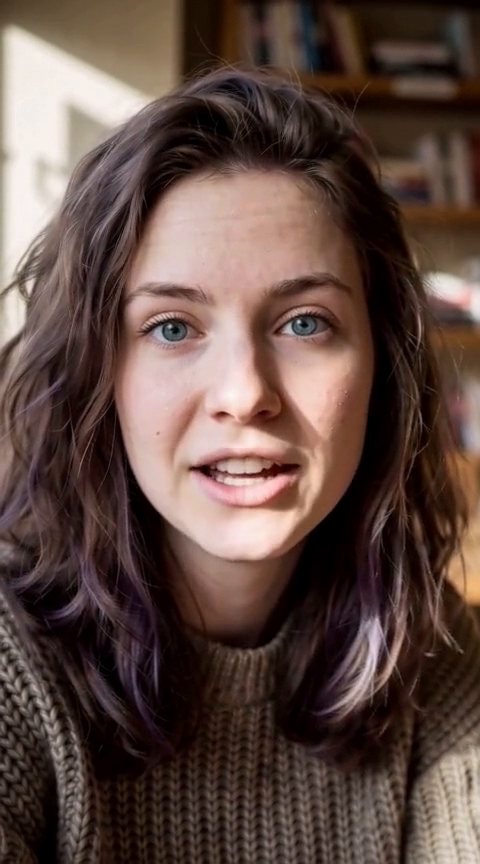 Frame from the Kate, six renders of speech, render 2 of 6 clip