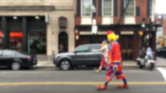 Clowns walking, By Coverr on Pexels, Pexels License. First 161 frames, scaled to 1536×864
