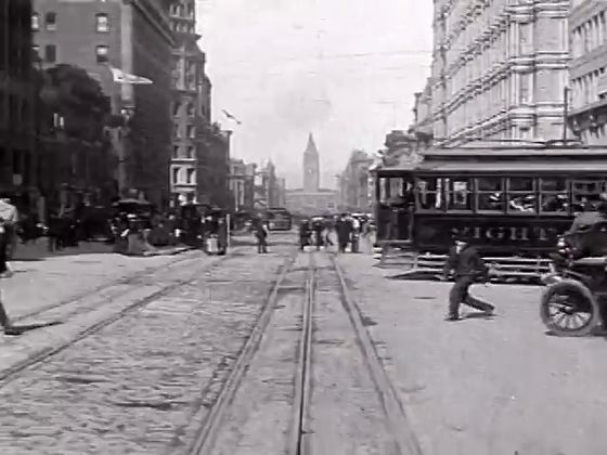 A Trip Down Market Street, Miles Brothers, 1906. Public domain, via the Internet Archive. 640×480