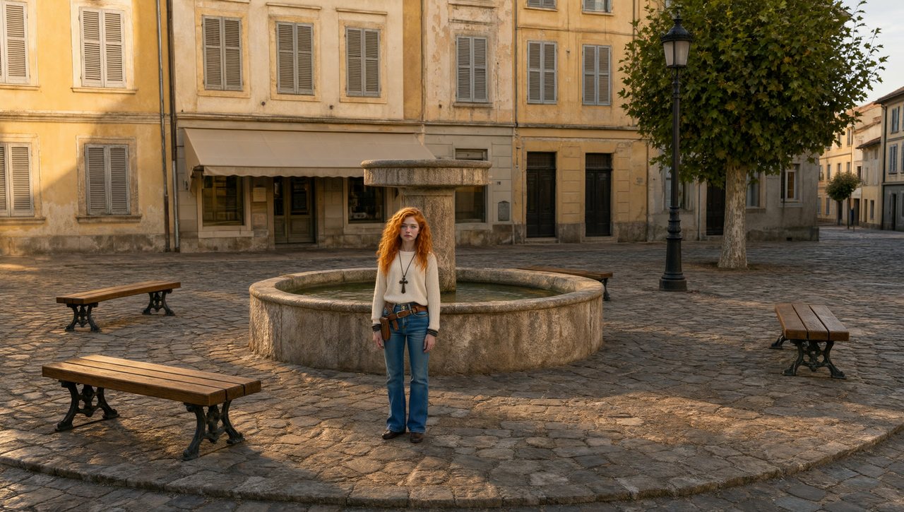 Frame from the Look still (Qwen-Image) result