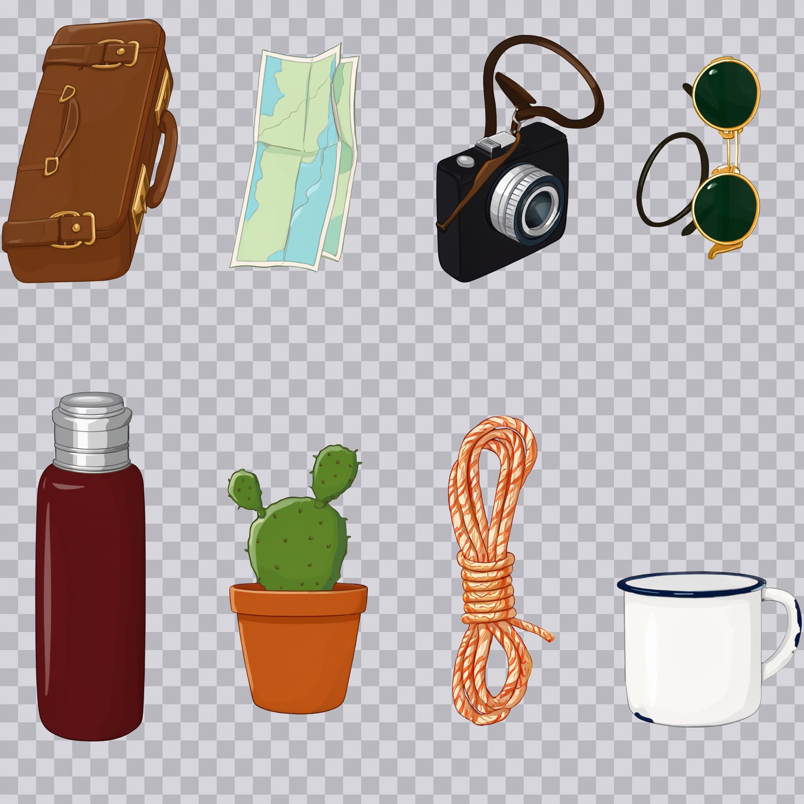 Frame from the Eight objects on one alpha channel clip