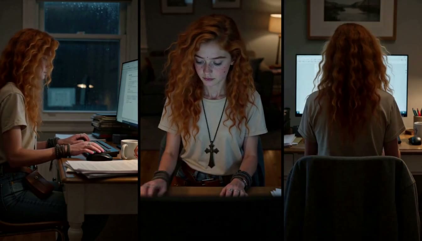 Frame from the split screen shot